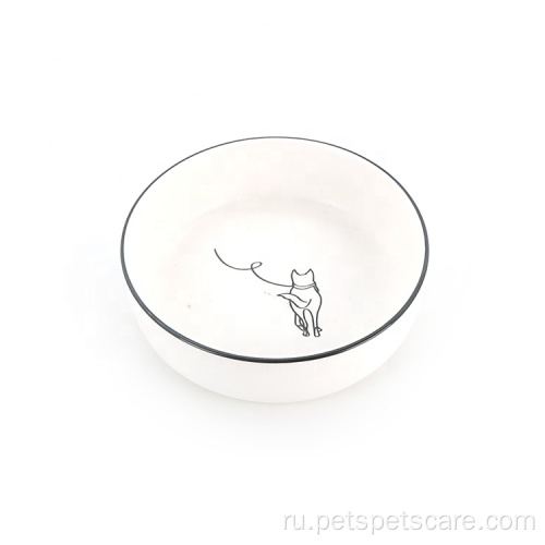 Поддержка образцов оптовая индивидуальная белая керамическая чаша для домашних животных